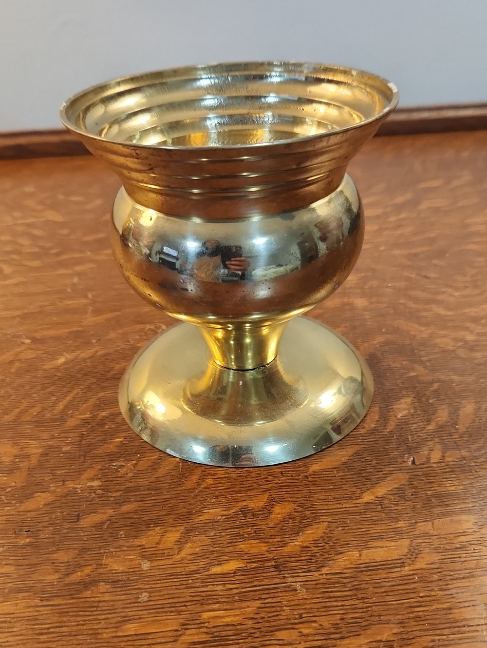 Brass Decorative Pedestal Bowl Planter - Shiny Golden Brass Finish